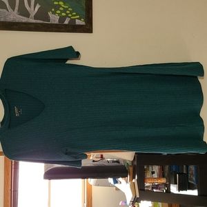 A teal sweater fabric dress